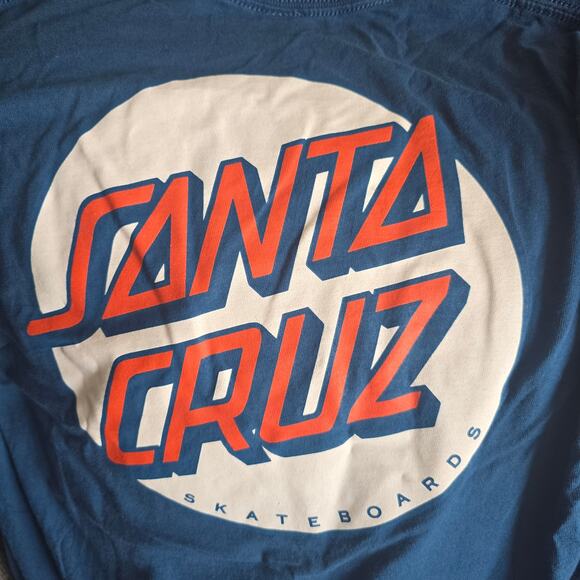 Santa Cruz Skateboards Long Sleeve Logo Tee Blue Men’s Small - Picture 3 of 3
